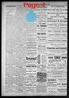 Page thumbnail for The Dalles Weekly Chronicle