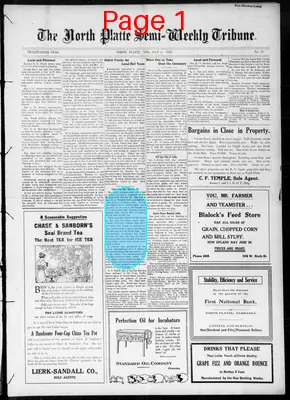 Page thumbnail for The North Platte Semi Weekly Tribune