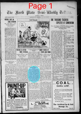 Page thumbnail for The North Platte Semi Weekly Tribune