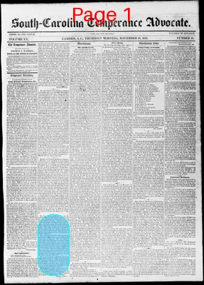 Page thumbnail for South Carolina Temperance Advocate