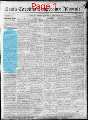 Page thumbnail for South Carolina Temperance Advocate