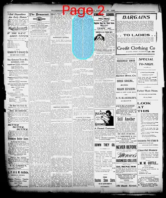 Page thumbnail for Waterbury Evening Democrat