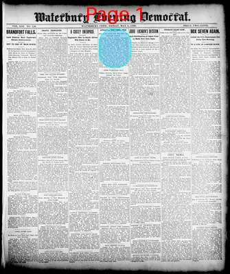 Page thumbnail for Waterbury Evening Democrat