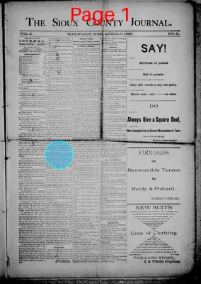 Page thumbnail for The Sioux County Journal