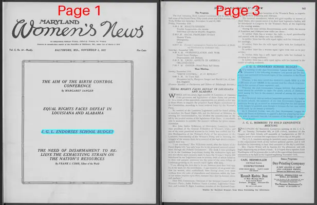 Page thumbnail for Maryland Women's News