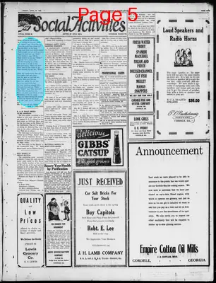 Page thumbnail for The Cordele Dispatch
