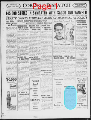 Page thumbnail for The Cordele Dispatch