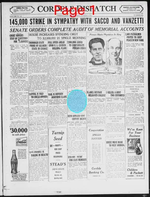 Page thumbnail for The Cordele Dispatch