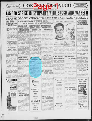 Page thumbnail for The Cordele Dispatch