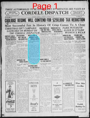 Page thumbnail for The Cordele Dispatch