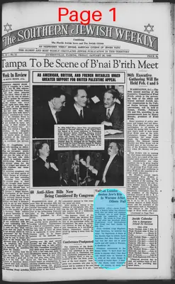 Page thumbnail for The Southern Jewish Weekly