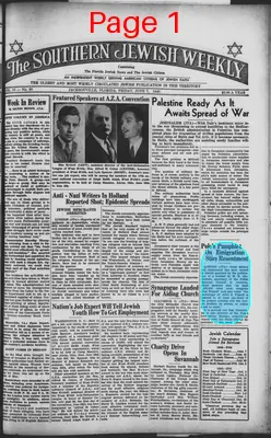 Page thumbnail for The Southern Jewish Weekly