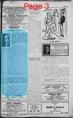 Page thumbnail for The Southern Jewish Weekly