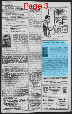 Page thumbnail for The Southern Jewish Weekly