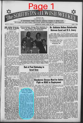 Page thumbnail for The Southern Jewish Weekly