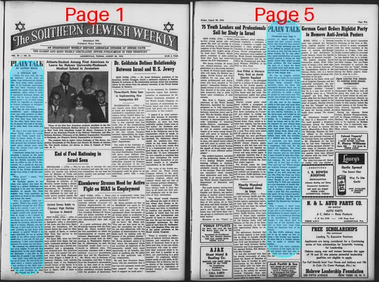 Page thumbnail for The Southern Jewish Weekly