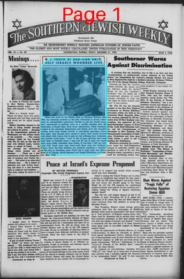 Page thumbnail for The Southern Jewish Weekly