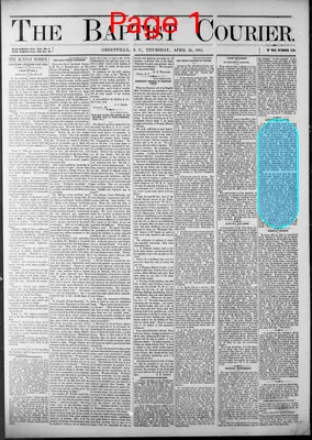Page thumbnail for Baptist Courier