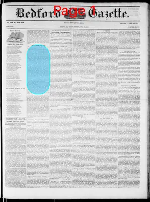Page thumbnail for The Bedford Gazette