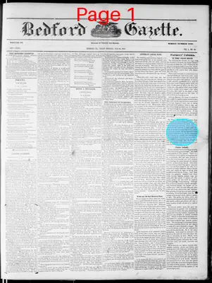 Page thumbnail for The Bedford Gazette