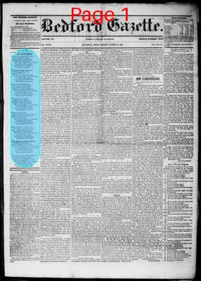 Page thumbnail for The Bedford Gazette