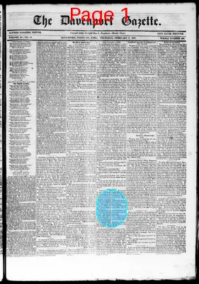 Page thumbnail for The Davenport Gazette