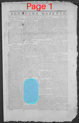 Page thumbnail for The Kentucky Gazette