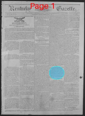 Page thumbnail for Kentucky Gazette