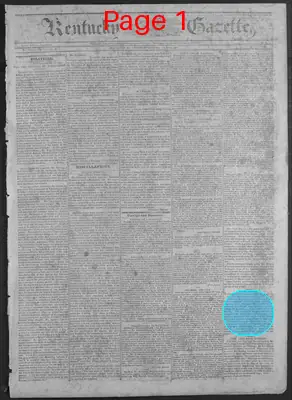 Page thumbnail for Kentucky Gazette