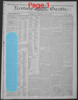 Page thumbnail for Kentucky Gazette