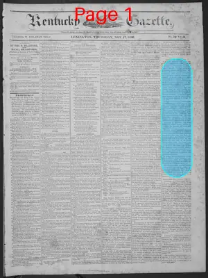 Page thumbnail for Kentucky Gazette