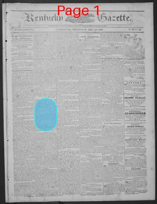 Page thumbnail for Kentucky Gazette