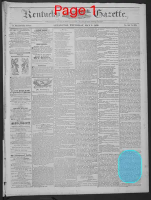 Page thumbnail for Kentucky Gazette