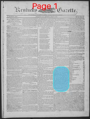 Page thumbnail for Kentucky Gazette