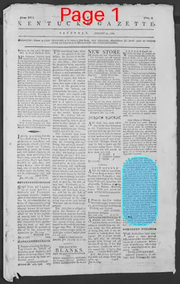 Page thumbnail for The Kentucke Gazette