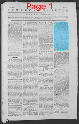 Page thumbnail for The Kentucke Gazette