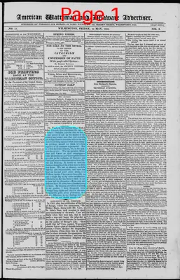Page thumbnail for American Watchman And Delaware Advertiser