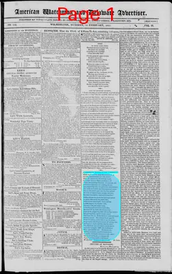 Page thumbnail for American Watchman And Delaware Advertiser