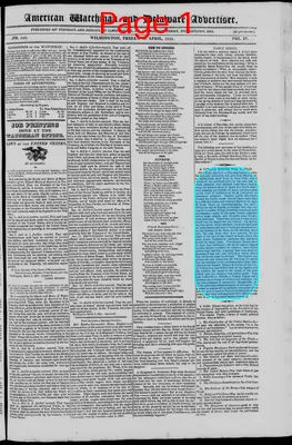 Page thumbnail for American Watchman And Delaware Advertiser
