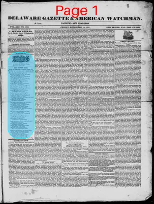 Page thumbnail for Delaware Gazette And American Watchman