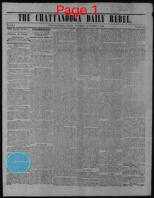 Page thumbnail for The Chattanooga Daily Rebel
