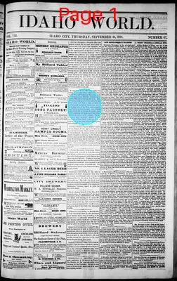 Page thumbnail for The Idaho World