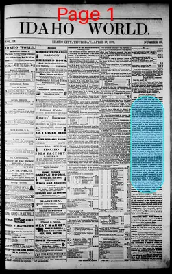 Page thumbnail for The Idaho World