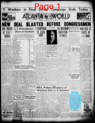 Page thumbnail for Atlanta Daily World