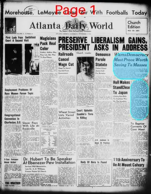 Page thumbnail for Atlanta Daily World