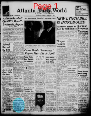 Page thumbnail for Atlanta Daily World