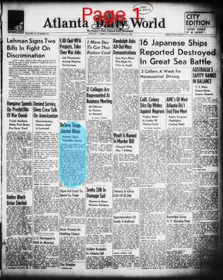 Page thumbnail for Atlanta Daily World