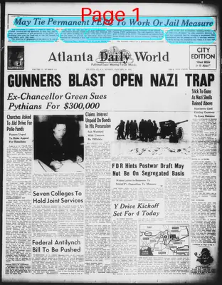 Page thumbnail for Atlanta Daily World