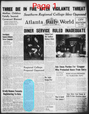 Page thumbnail for Atlanta Daily World