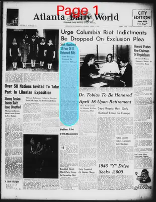 Page thumbnail for Atlanta Daily World